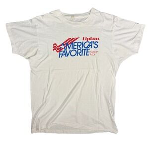 Vintage Lipton America's Favorite Soup Mix Graphic T Shirt White Vintage Retro